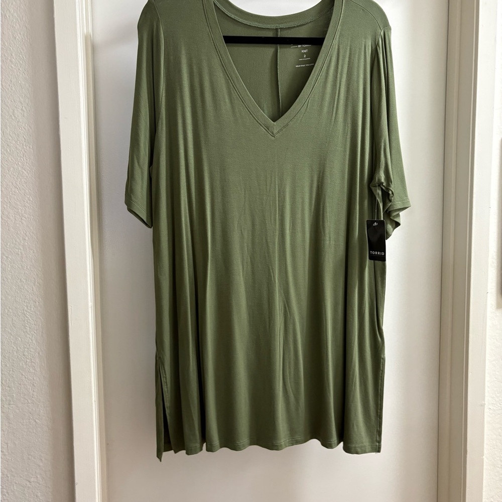 Torrid Olive Green Knit Top